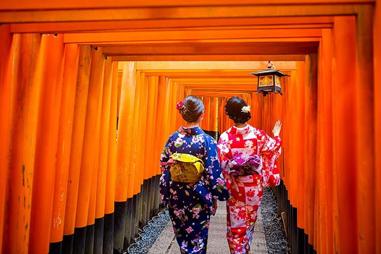Senbon torii of Fushimi Inari in kyoto
